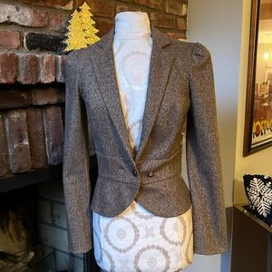 Alice ROI!!! Chic Gray Blazer with‎ Puff Shoulders